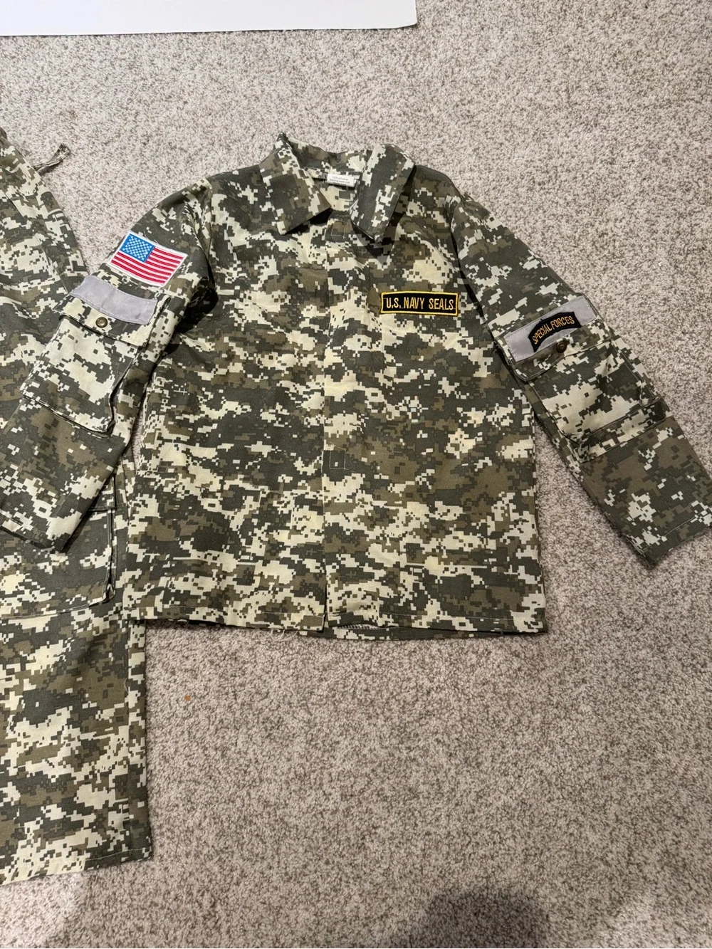 Dress Up America Special Forces Navy Seal Camo Costume Set Kids Medium 8-10